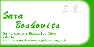 sara boskovits business card